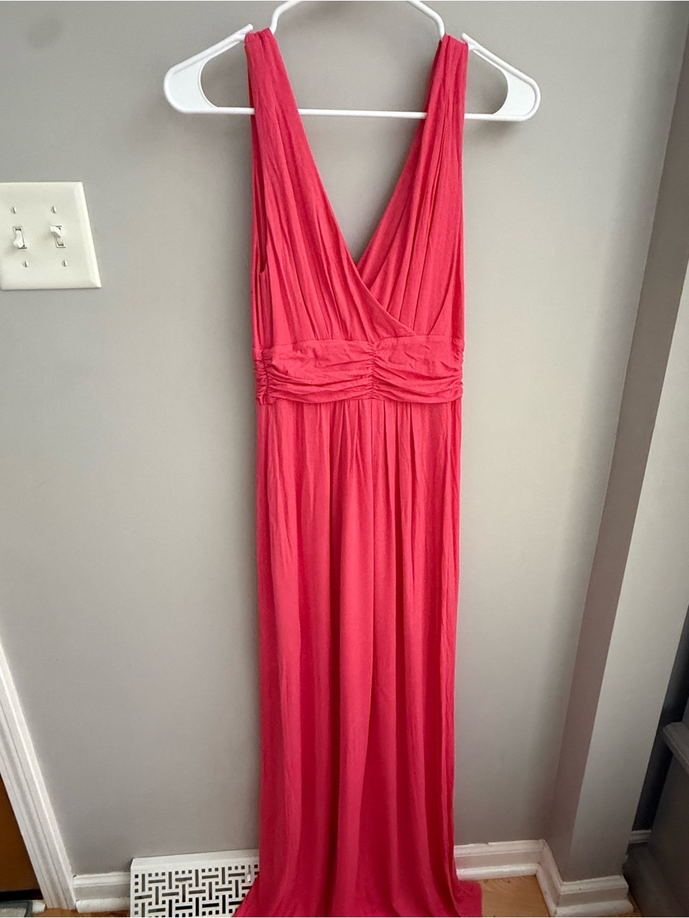 Ann Taylor Loft Elegant Pink V-Neck Maxi Dress size xs
